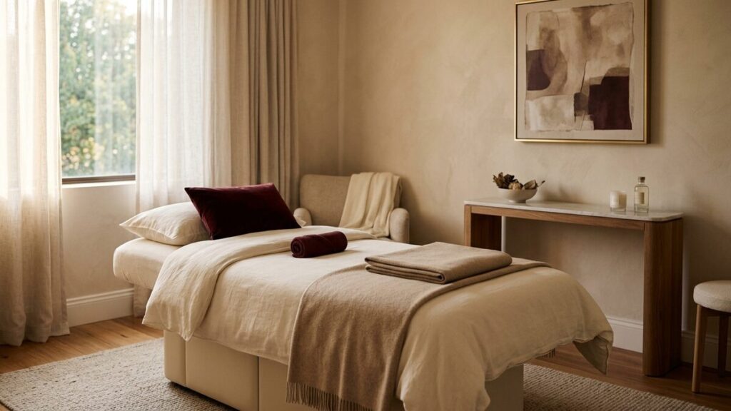 A serene and elegant med spa treatment room