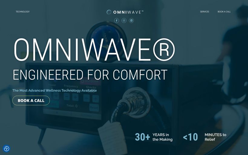 Homepage build for a wellness technology brand
